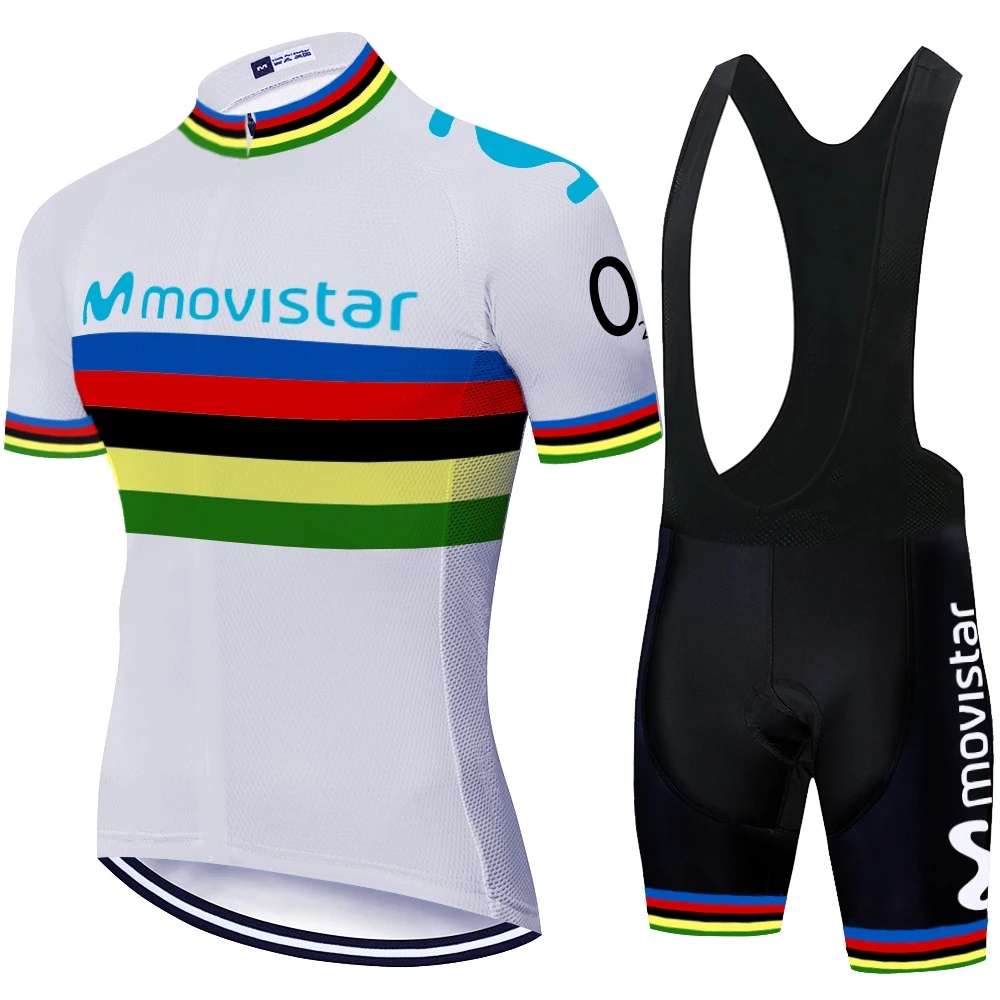 Джерси для велоспорта 2021 pro team Movistar tenue cyclместа летний Быстросохнущий комплект