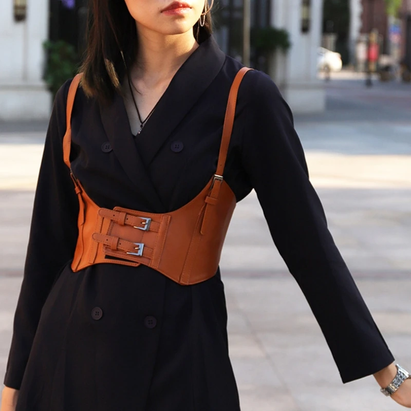 Женский корсет из искусственной кожи винтажный Готический укороченный топ