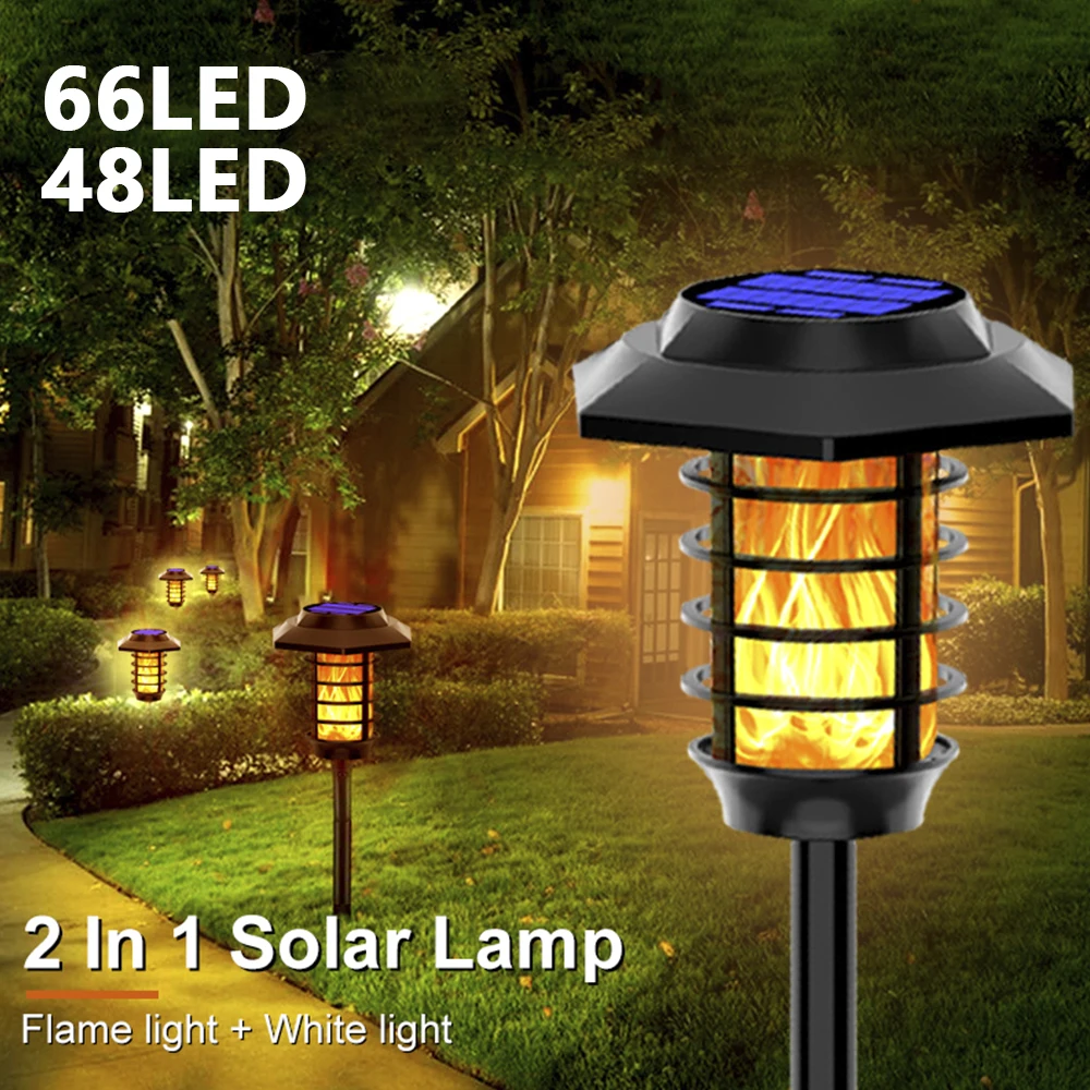 

Solar Flame Light Garden Decor Lawn Lamp Path Lighting Outdoor Waterproof Retro Lantern Solar Lights Pathway Underground Light
