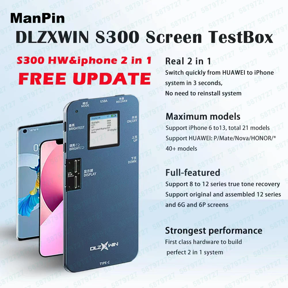 Probador de pantalla LCD 2 en 1 S300 para m&oacute;vil, herramienta de prueba t&aacute;ctil 3D, para iPhone 13, 12, 11 Pro MAX, XS, 8, 7, 6, Huawei P Mate Nova-5
