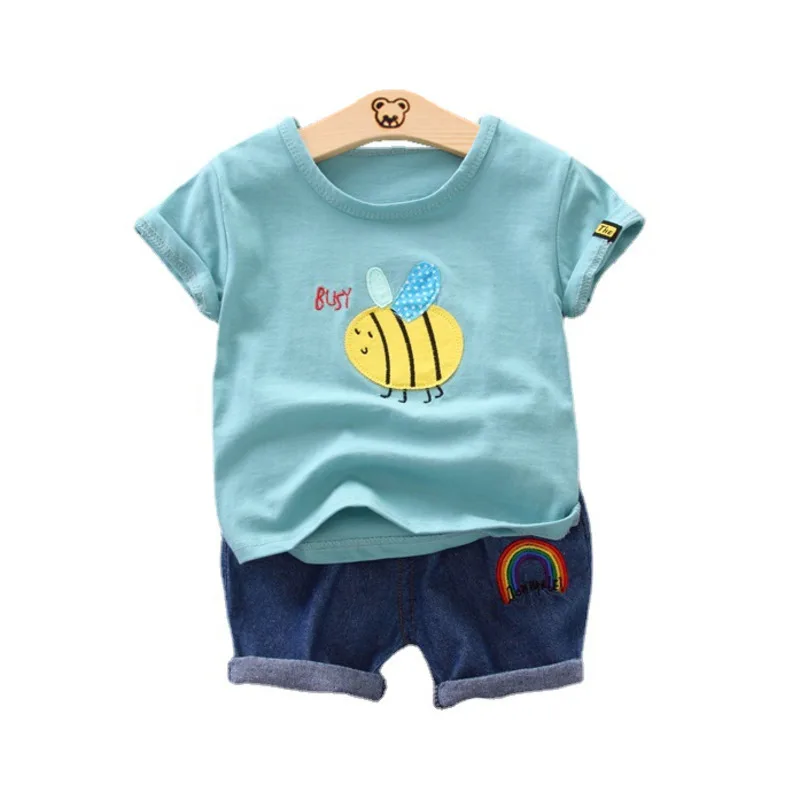 

New Summer Baby Girls Cotton Clothing Sets Toddler Cartoon Children T-Shirt Shorts 2Pcs/Set Kids Infant Boys Casual Tracksuits