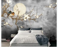 custom photo wallpaper mural new chinese style brushwork flowers and birds background wall painting