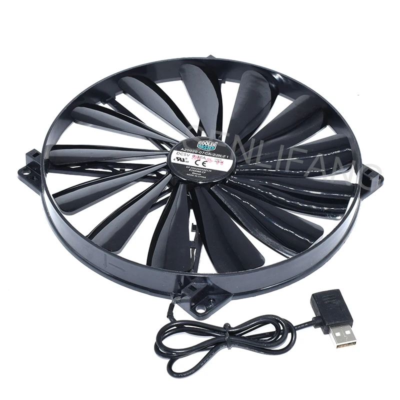 Новый USB вентилятор охлаждения для Cooler Master A20020 07CA 2JN F1 DF2002005SELN DC5V 0.30A 20 см 200*200*20
