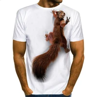 squirrel 3d printing t shirt mens and womens animal series t shirt cute puppy face t shirt pet 2021 new polyester