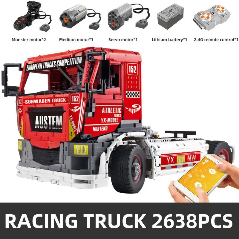 

MOULD KING RC Car High-Tech Motorized Race Remote Control Truck Building Blocks Assemble Bricks Kids DIY Toys Christmas Gifts