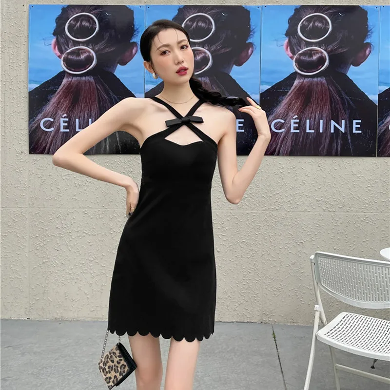 

Women Summer Sexy Designed Black Belt Bow Mini Dress Female Slim New Backless Dresses Ladies Brand High Street Vestidos ML159