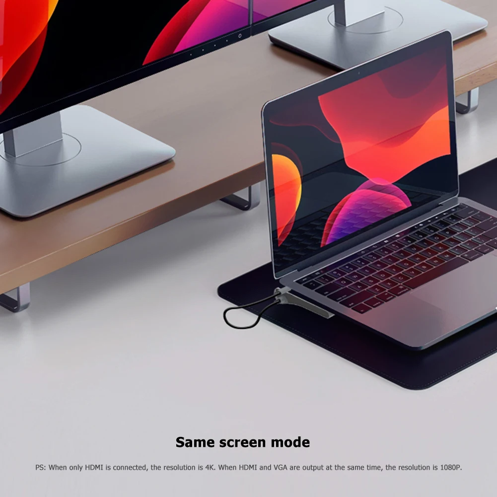 

12 in 1 Type-C HUB 2 USB3.0 USB2.0 2 HDMI-compatible VGA RJ45 USB-C PD 3.5mm Adapter