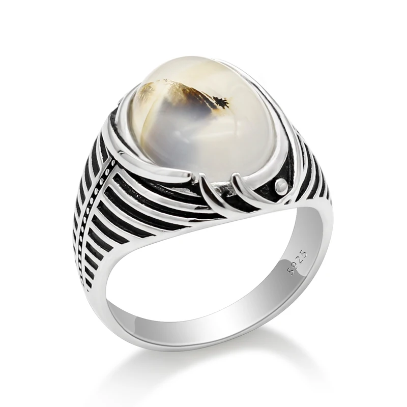 Мужское и женское кольцо из серебра 925 пробы с натуральным камнем|Кольца| |