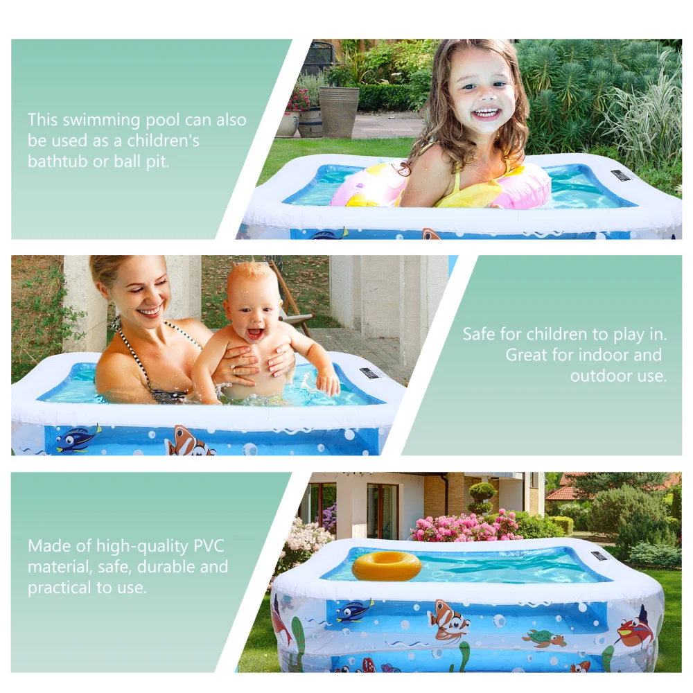 

1pc Inflatable Pool Portable Kiddie Swimming Pool Durable Water Pool for Kids