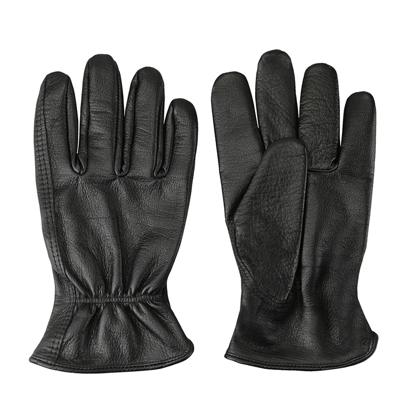 

Black Working Gloves Leather Drivers Motorcycle Cowhide Safety Works Glove For Men Women HY008 by Olson Deepak