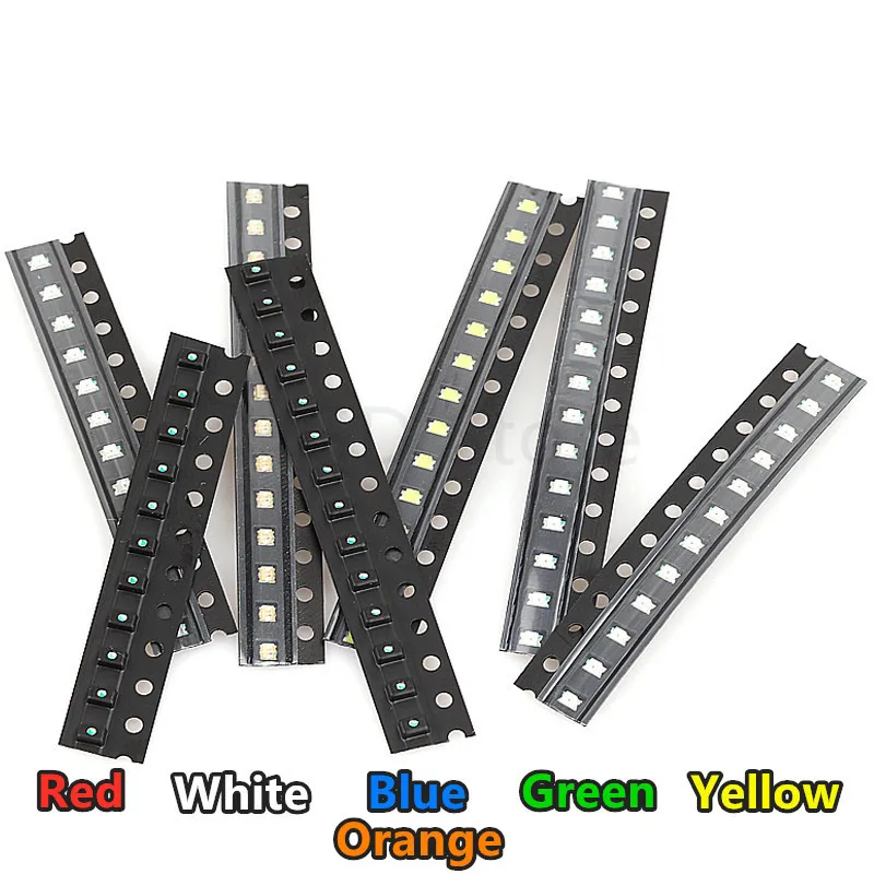 

100 шт./лот 6 видов цветов SMD 1206 Led DIY kit ультра яркий красный/зеленый/синий/желтый/белый/оранжевый набор прозрачных светодиодных диодов