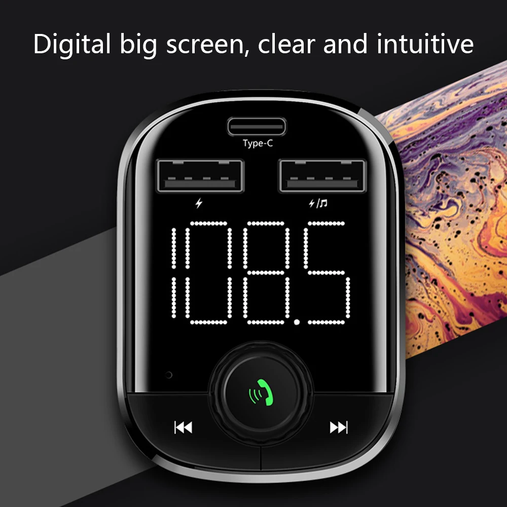 Автомобильный MP3 Bluetooth плеер Type C Быстрая зарядка карта без потерь двойной 2 USB порт