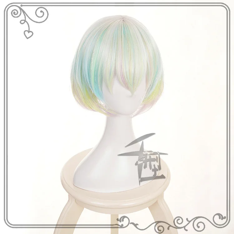 Парик для косплея Houseki no Kuni из блестящих страз короткие синтетические волосы