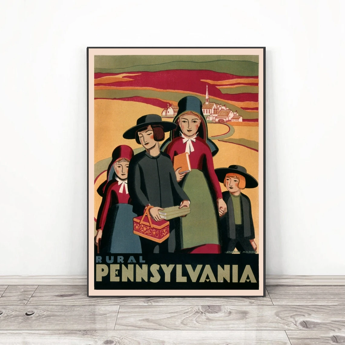 

Сельская Пенсильвания, винтажный постер для путешествий 1894, домашний декор, настенный постер с рисунком (без рамки)