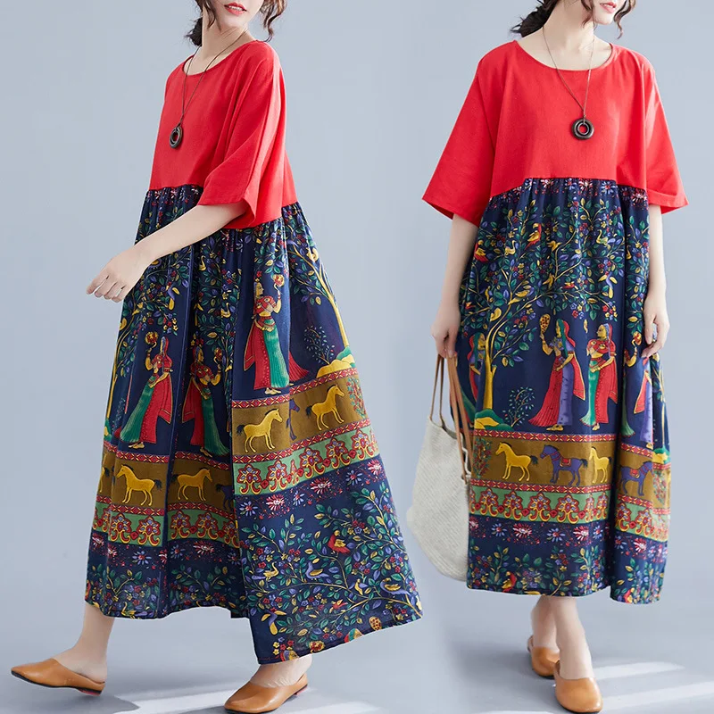 Размера плюс для женщин с коротким рукавом Элегантное котельное Макси платье на