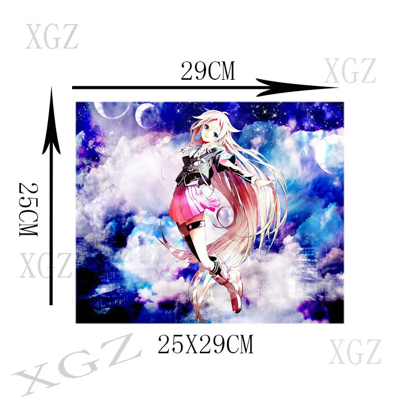 Большой коврик для мыши XGZ с аниме девушкой красивый черный домашнего компьютера