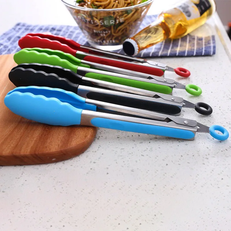 Кухонные щипцы из нержавеющей стали легко фиксирующие для еды набор кухонных