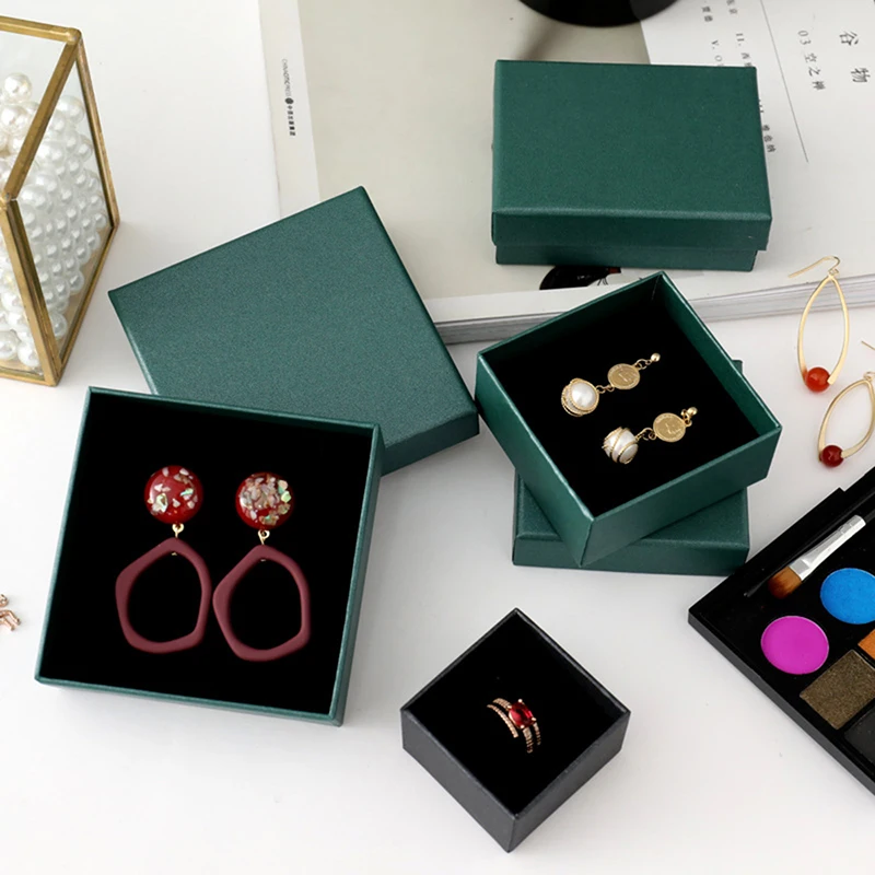 

24pcs Jewelry Box Necklace Ring Box Custom Personalized Logo Jewelry Packaging Gift Storage Earring Display Movable Black Sponge