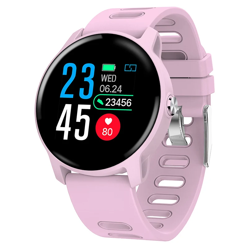 Smart watch Pink S08 Смарт-часы IP68 Водонепроницаемые носимые устройства браслет для часов сердечного ритма фитнес-трекер Smartwatch для мужчин и женщин для android IOS - Цвет: Smart watch Pink