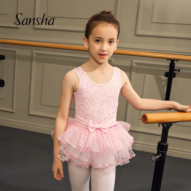 Балетное трико Sansha для девочек танцевальное платье детей модель 68AG0011| |