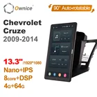 Автомобильный радиоприемник, поворотный GPS, для Chevrolet Cruze 2009, 2010, 2011, 2012, 2013, 2014, в стиле Tesla, Android, головное устройство, мультимедиа