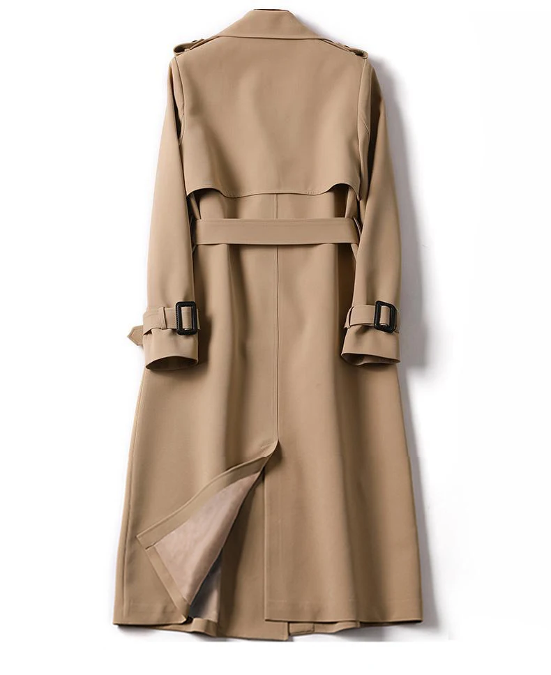 Женское зимнее длинное пальто 3XL тренчкот с отложным воротником стильная