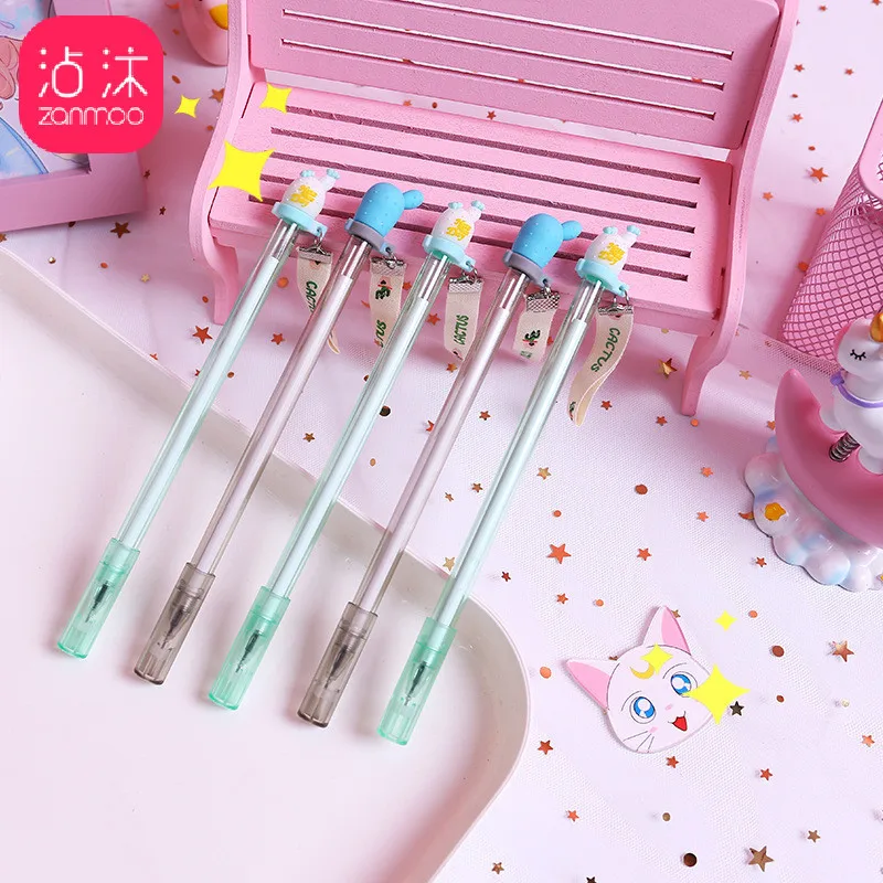 1 шт. Новинка кактус завод прозрачный стержень чернила для гелевой ручки маркер