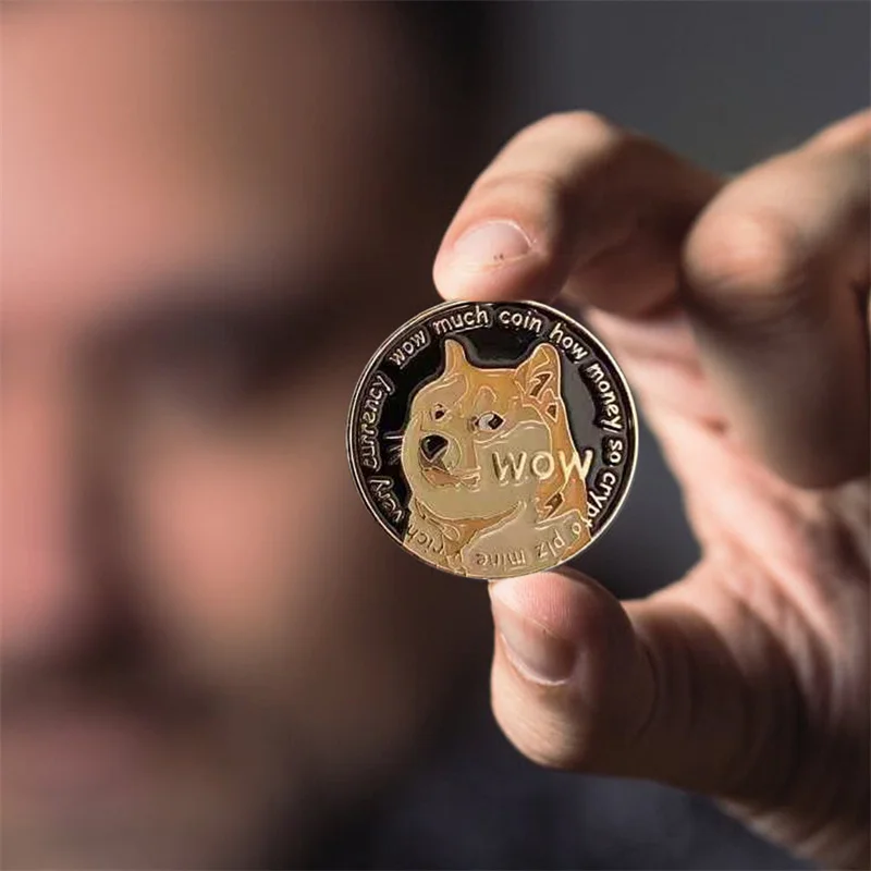 Смешные украшения Dogecoin золотистые серебристые с рисунком собаки настольные | Дом