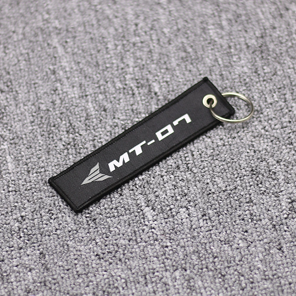 

NEW Motorcycle Embroidery Strap Key Ring Keyring For Yamaha MT07 MT 07 MT-07 Key Chain Keychain Black