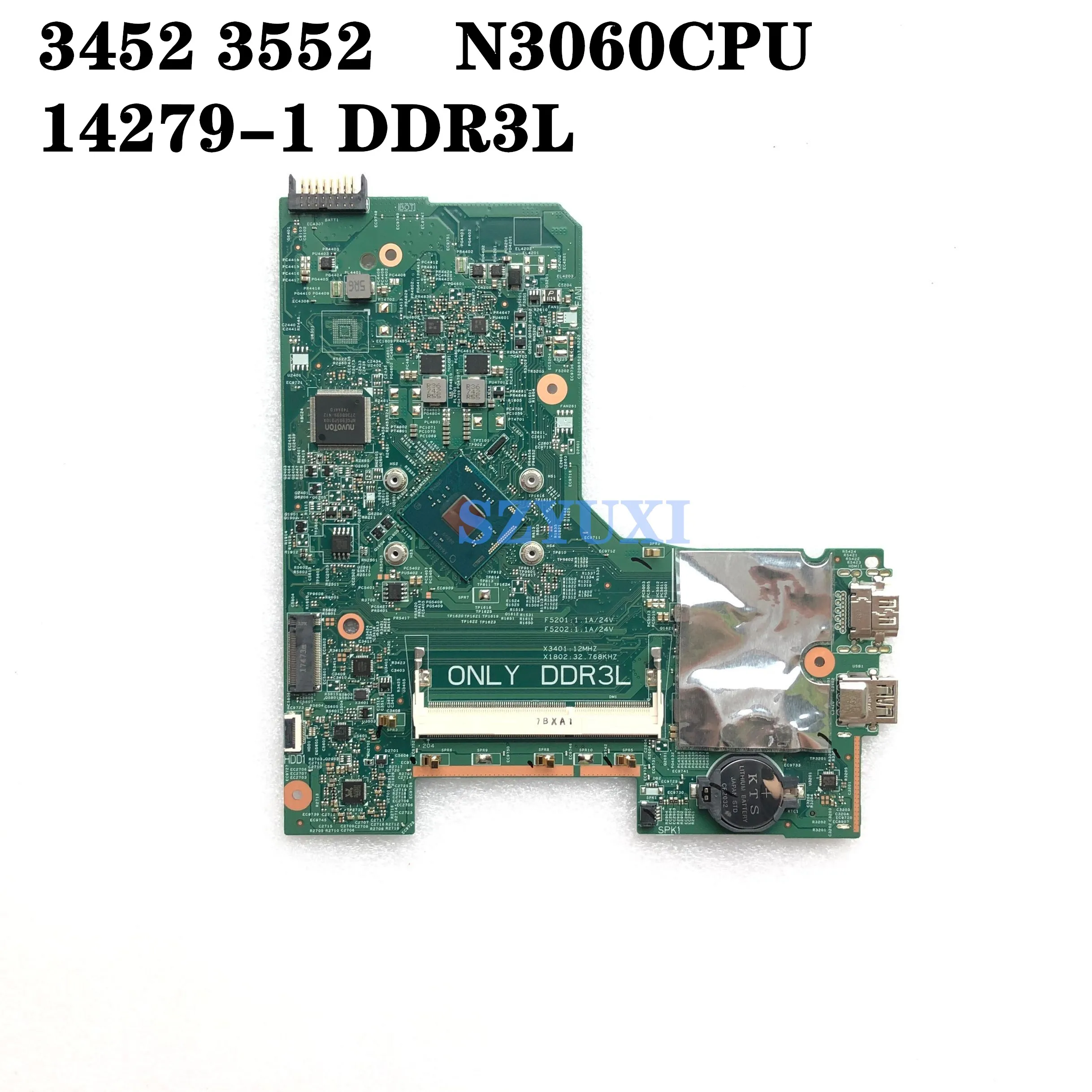 

For Dell Inspiron 3452 3552 Laptop Motherboard N3060 CPU DDR3L CN-0PW4MN 0PW4MN PW4MN mainboard 100%tested