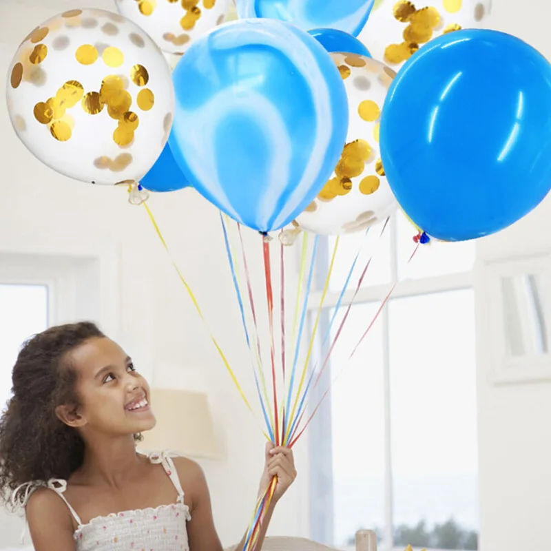 20 шт./лот 12 дюймов красивые латексные шарики из агата прозрачные конфетти