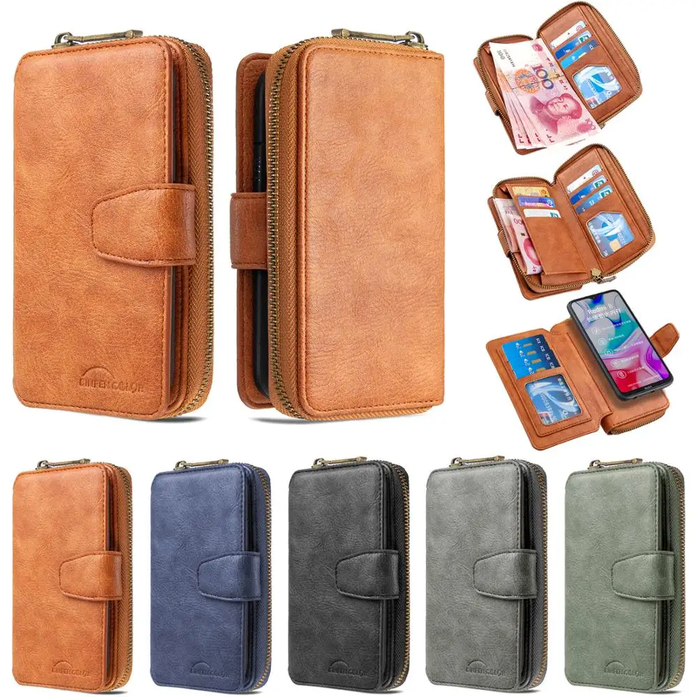 

Luxury Multiple Slots Case For Xiaomi Redmi 8A Zipper Wallet Card Bags Xiomi Red MI 8 A Cover Women Man Universal Redmi8A Cases