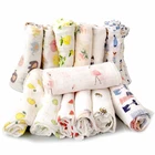 Пеленальное Одеяло из органического хлопка с принтом фламинго, муслиновое детское одеяло, Пеленальное полотенце для новорожденных, детская простыня