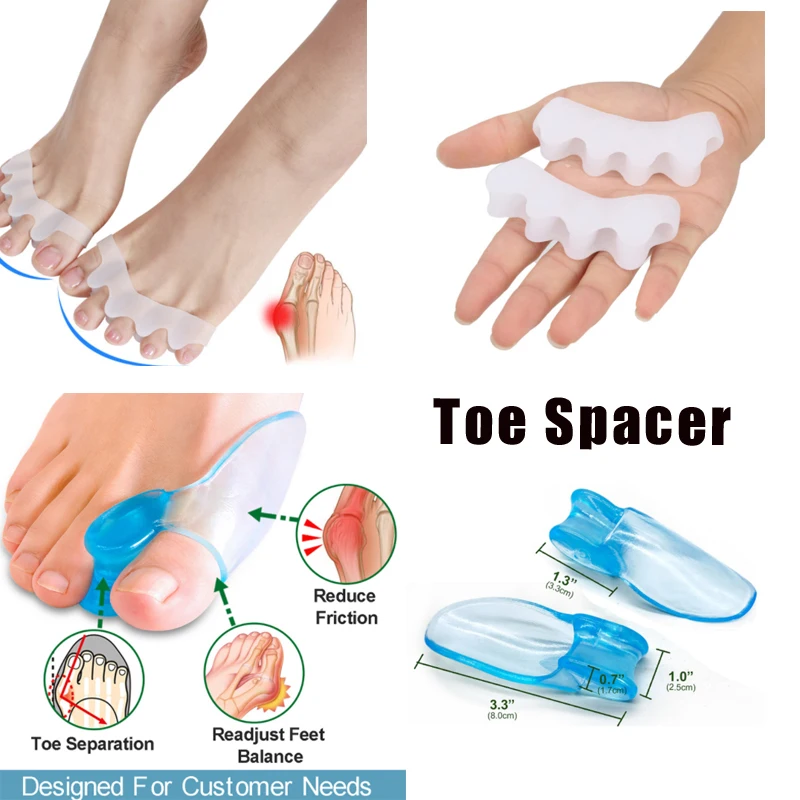 

2Pcs=1Pair Bunion Corrector Toe Protector Straightener Spreader Separator Toe Spacer Adjuster Feet For Men Women Foot Care