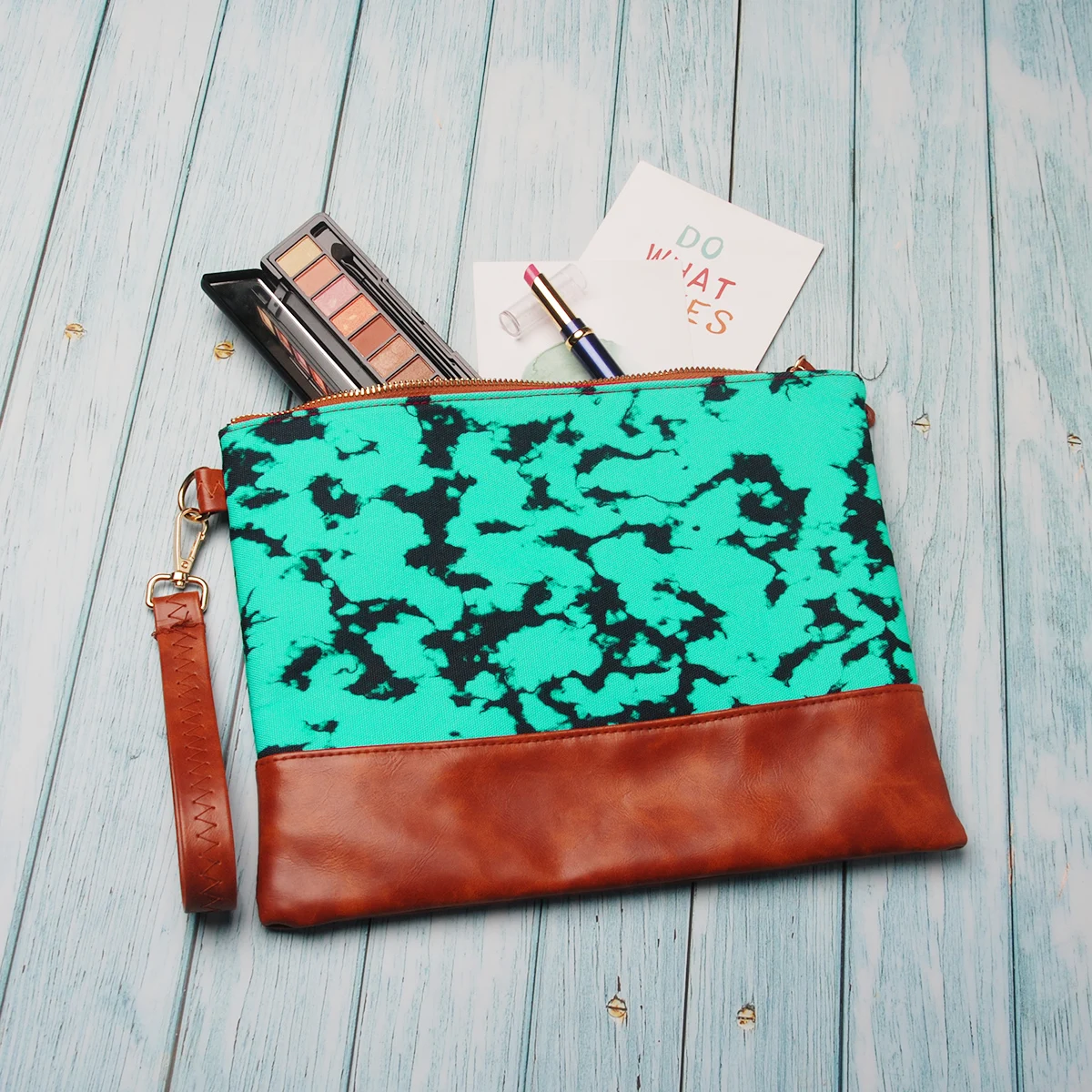 

Turquoise Wristlet Clutch Digital Print Canvas Day Clutches DOM1061753