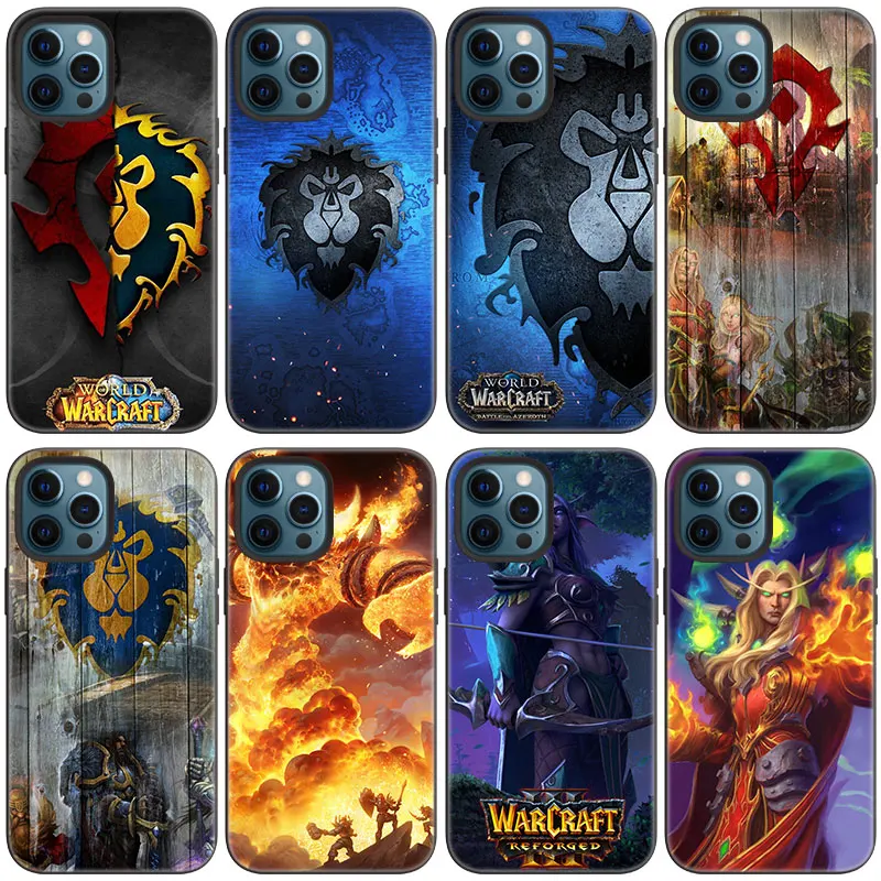 

World of Warcraft Phone Case For Apple iPhone 13 12 Mini 11 Pro Max 7 8 XR X XS MAX 6 6S 7 8 Plus 5 5S SE 2020 Black Soft Cover