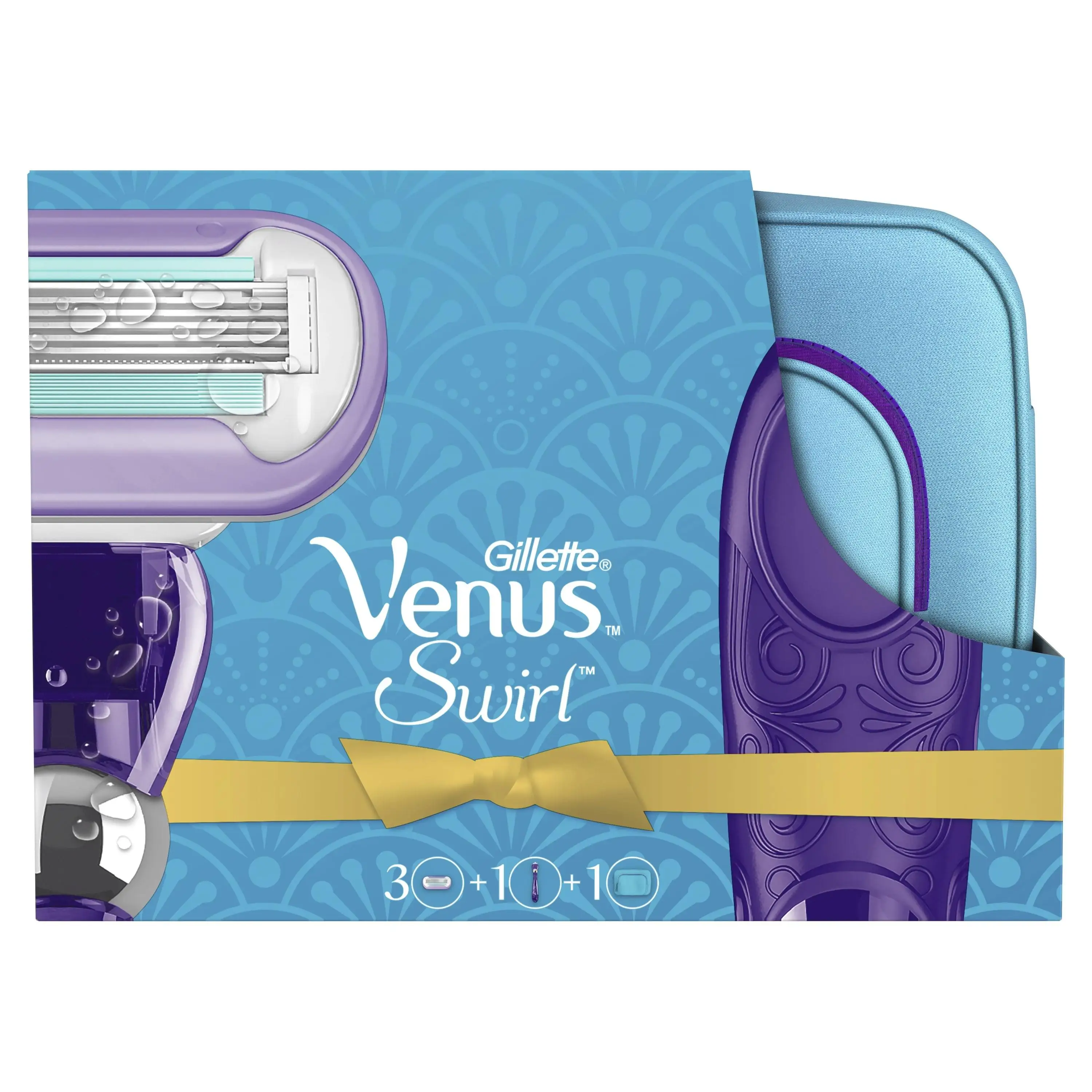 Venus Swirl Подарочный набор (Бритва + 3 сменных кассеты косметичка) Бритва для женщин