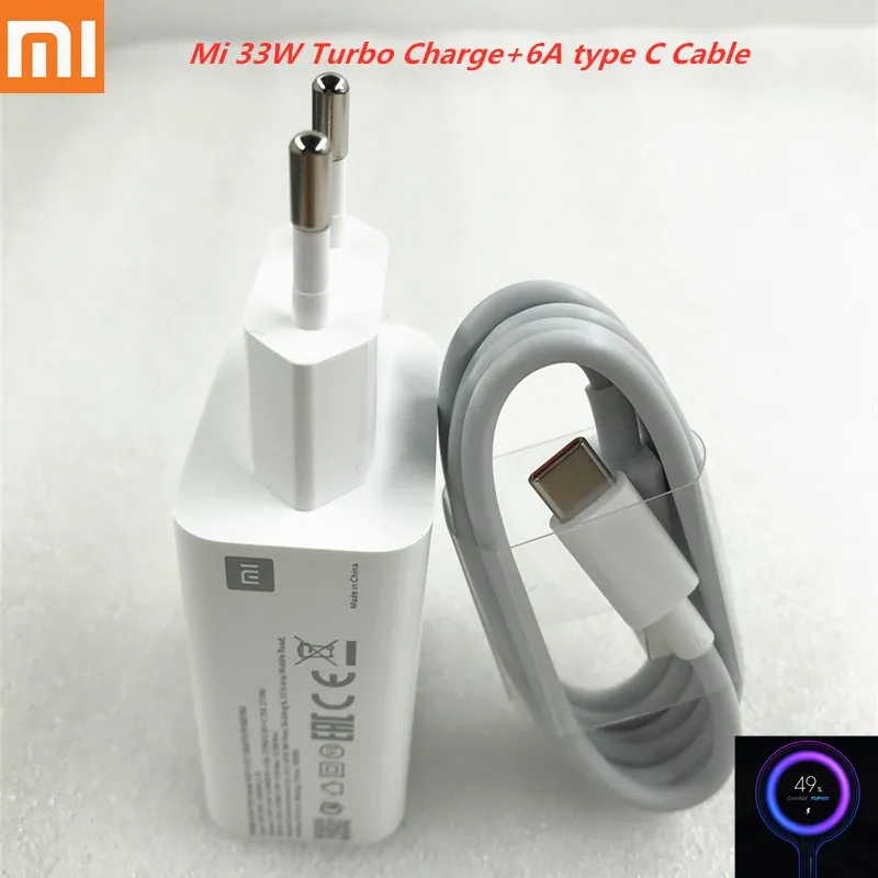 Оригинальный Xiaomi MDY 11 EZ 33 Вт ЕС турбо чардж зарядное устройство адаптер 6A кабель