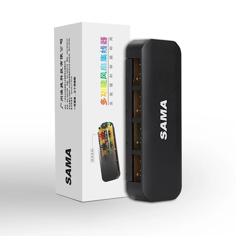 

SAMA SH201 PWM Fan hub for PC case fans / support A-RGB Fan / only for SAMA Fan
