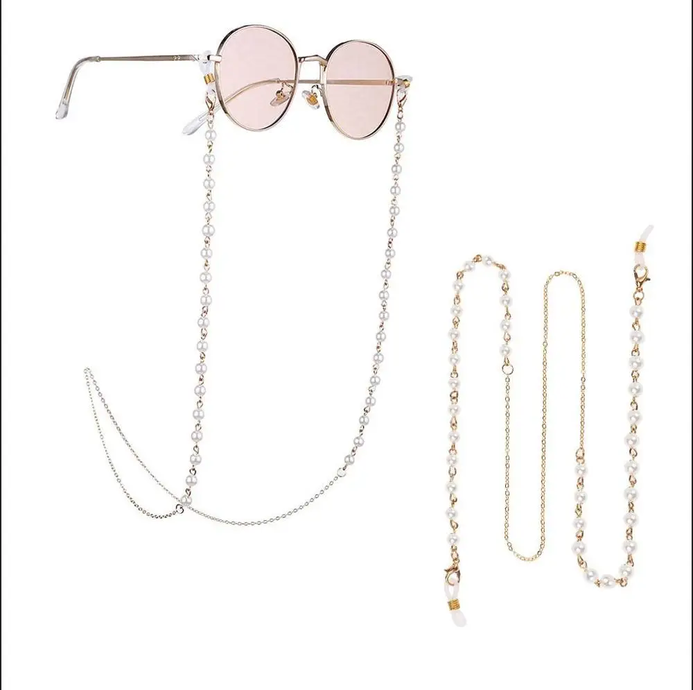 

Fashion Reading Glasses Chain for Women Metal Sunglasses Cords Casual Pearl Beaded Eyeglass chain for glasses women DJ-181
