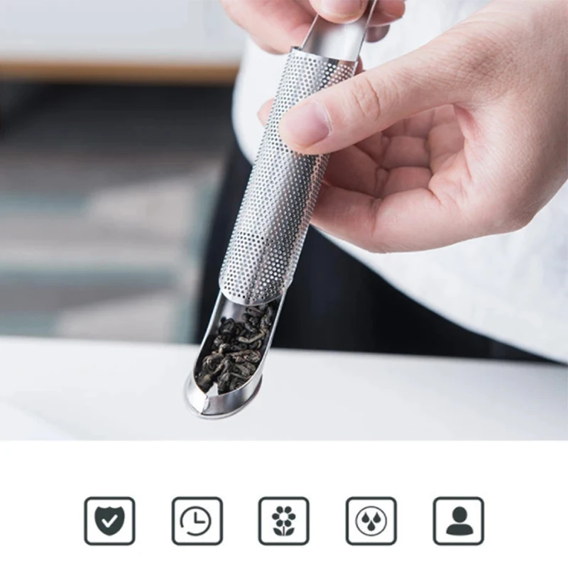

Stainless Steel Tea Diffuser 1/2pcs Strainer Stick Pipe Design Mesh Tea Filter Loose Leaf Strainers Tea Strainers