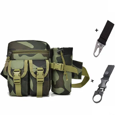 jungle camo 2 hook Наружная нейлоновая Военная тактическая поясная сумка, сумка для бутылки, поясная сумка, сумка для путешествий, сумка для пешего туризма, кемпинга, водонепроницаемая - Цвет: jungle camo 2 hook