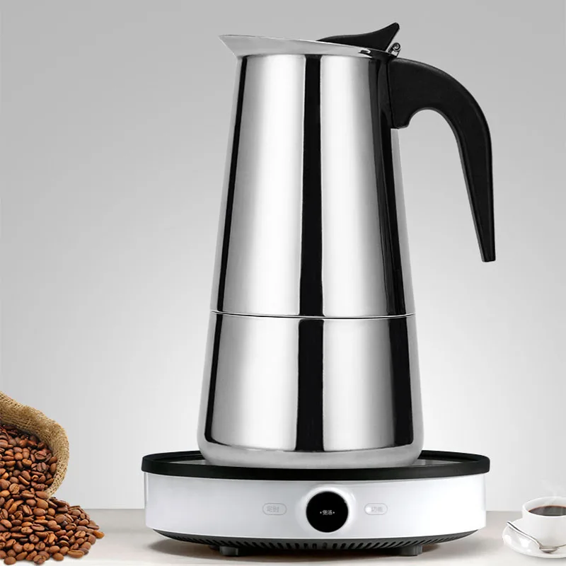 гейзерная кофеварка Кофеварка из нержавеющей стали Moka Pot Geyser чайник кофейник