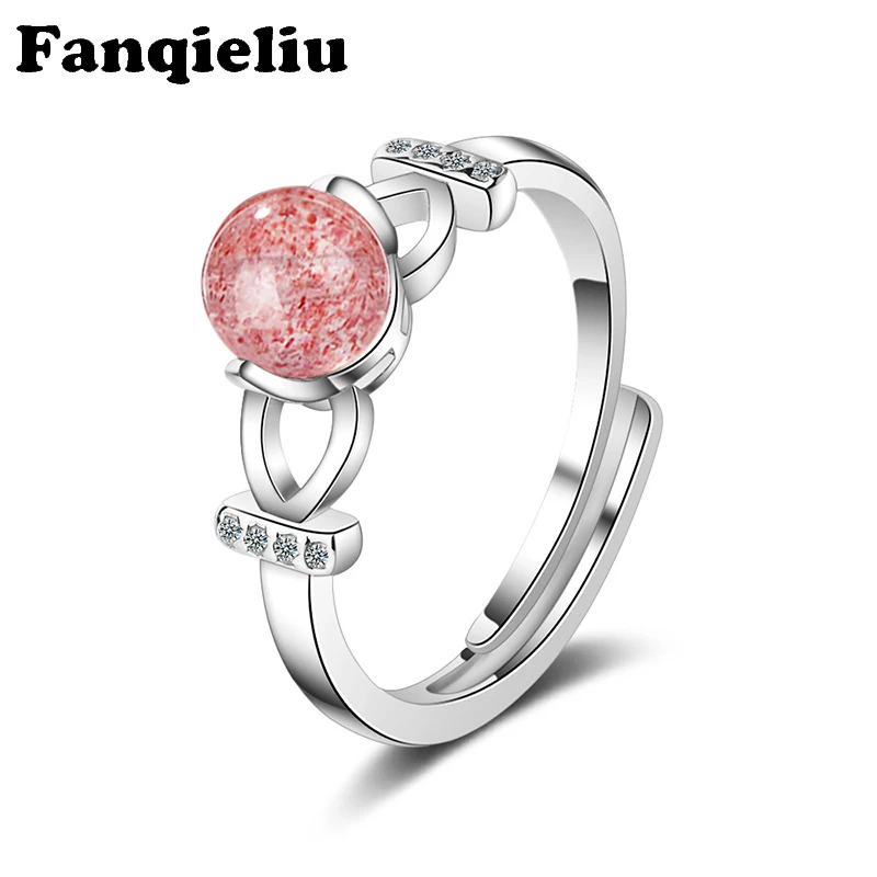 

Fanqieliu Solid 925 Sterling Silver Rings For Women Beads Crystal Jewelry Wedding Bands Adjustable Opening Ring Women FQL20016