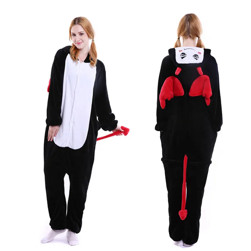 Кигуруми черный демон пижамные комплекты костюм животного пижама унисекс