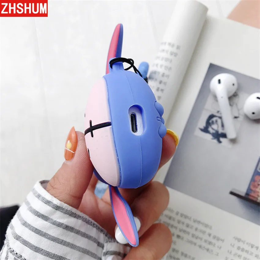Силиконовый чехол с рисунком Ослика для наушников AirPods Box из мягкой кожи, чехол для наушников 360, полное покрытие для Apple AirPods 1 2 Shell Air Pods
