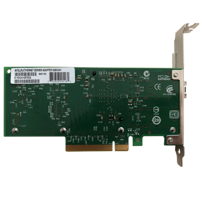 Eastforfuy X520 DA1 10GBase PCI Express x8 intel 82599 EN чип Однопортовый Ethernet сетевой адаптер E10G41BTDA SFP в