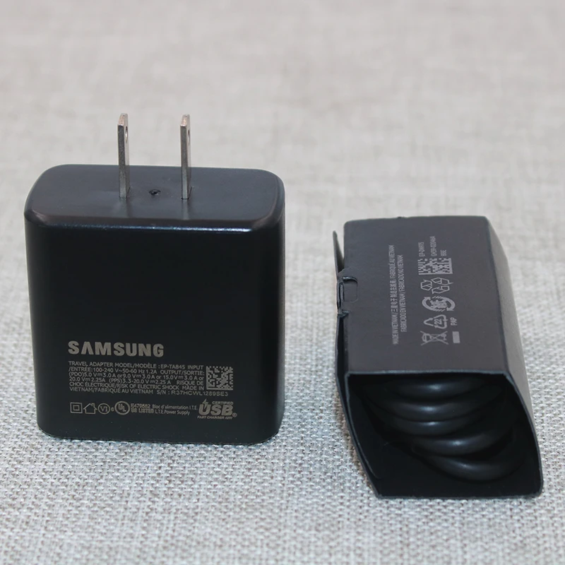 

SAMSUNG Original 45W USB-C Super Adaptive Fast Charger EP-TA845 5A Type C Cabe For GALAXY Note 20 21 Note10+ A91 S20 Plus Ultra