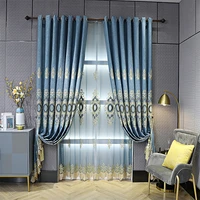 european style modern minimalist light luxury heavy chenille embroidered curtains curtains for living dining room bedroom study