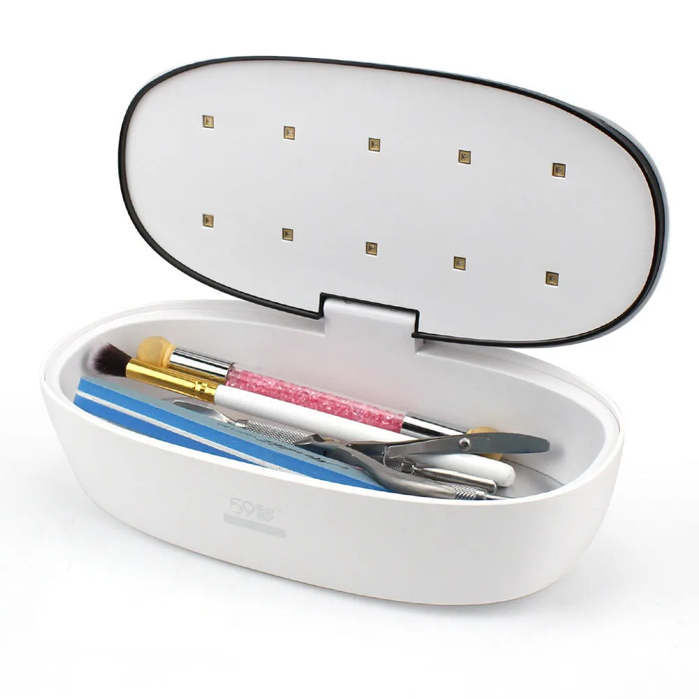 

Portable Manicure Tool Sterilization Box Smart Nail Tool Disinfection Box UV Germicidal Lamp Disinfection Cabinet Storage Box